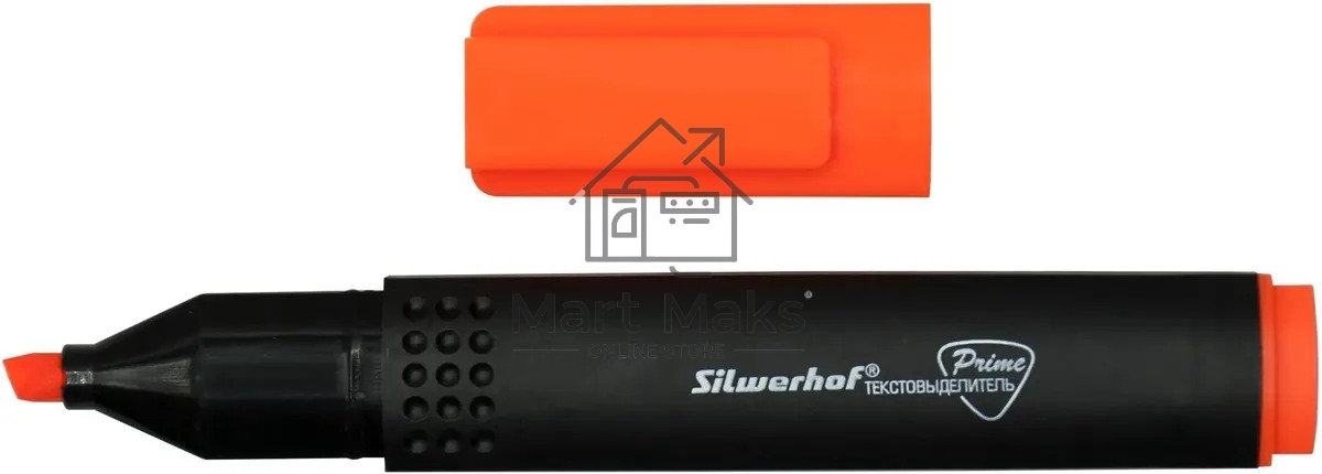 Текстовыделитель Silwerhof Prime 108031-06, скошенный пишущий наконечник, 1-4мм, оранжевый, коробка