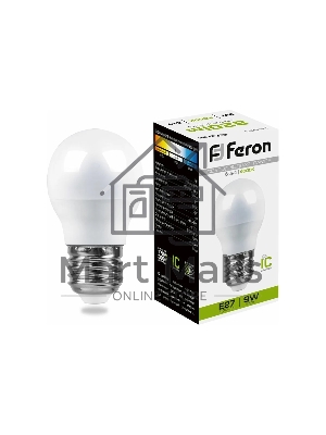 Лампа светодиодная Feron LB-550 9W 230V E27 4000K G45