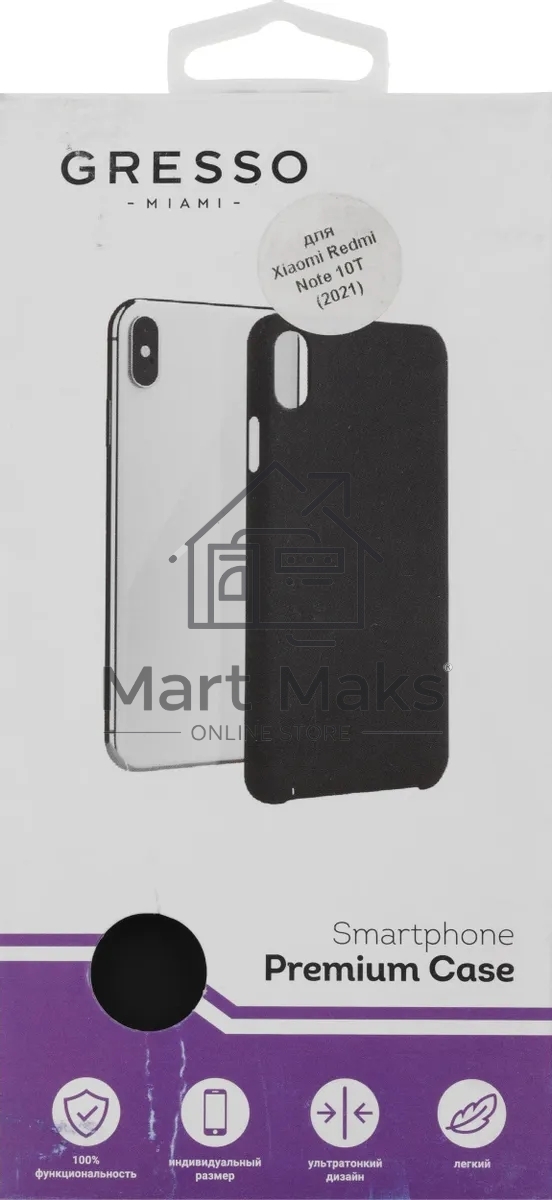 Чехол (клип-кейс) Gresso Meridian, для Xiaomi Redmi Note 10T, черный gr17mrn1114