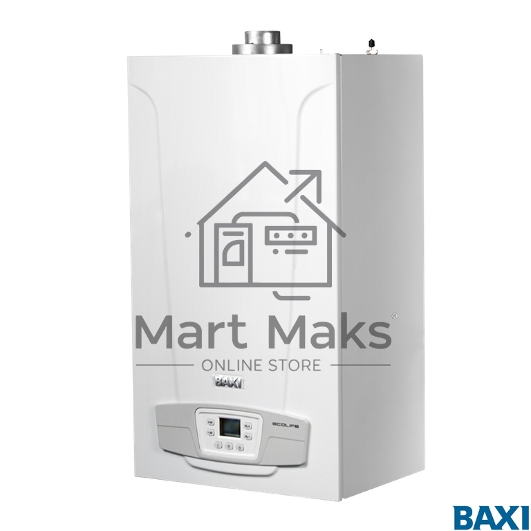 Котел газовый BAXI ECO LIFE 24F настен, 24 кВт, двухконтурный, с закрыт. кам. сгор.