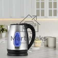 Чайник электрический Vitek VT-7039, 2200 Вт, серебристый и черный