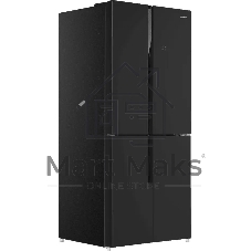 Холодильник Maunfeld MFF181NFB черный глянцевый, трехкамерный, 333/164л, морозилка сбоку, No Frost, Side by Side