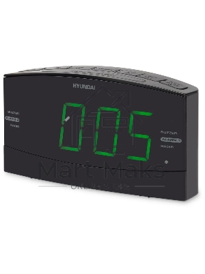 Радиобудильник Hyundai H-RCL238 черный LCD подсв:зеленая часы:цифровые FM