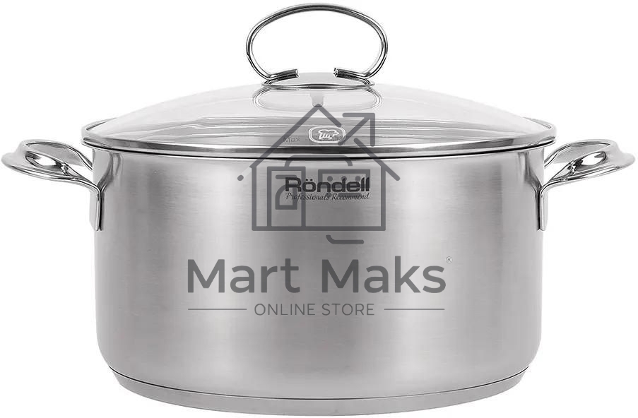 Кастрюля Rondell Zart RDS-1227, 5.1л,24см, с крышкой, стальной