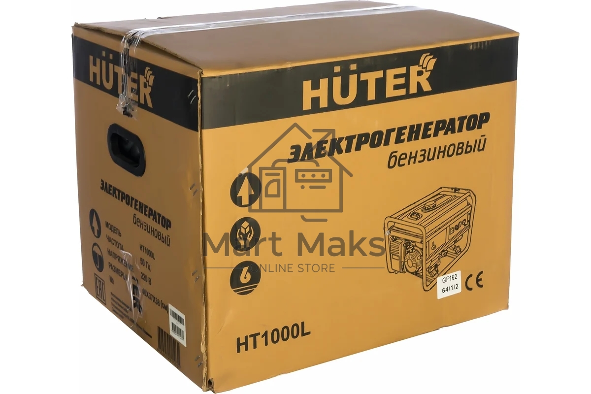 Электрогенератор бензиновый Huter HT1000L, 1.1 кВт, 65 дБ, 24.2 кг
