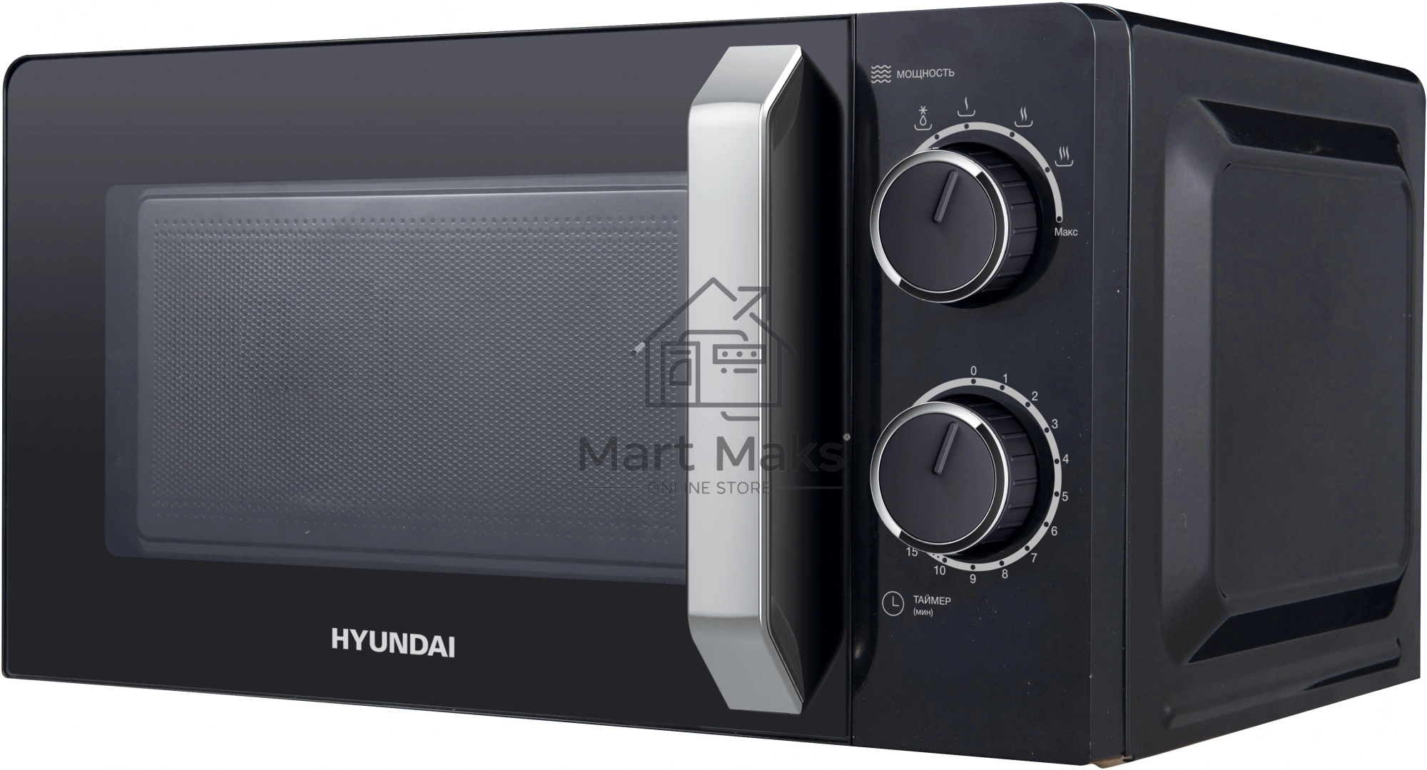 Микроволновая печь Hyundai HYM-M2052 черный, 20 л, 700 Вт, переключатели - поворотный механизм