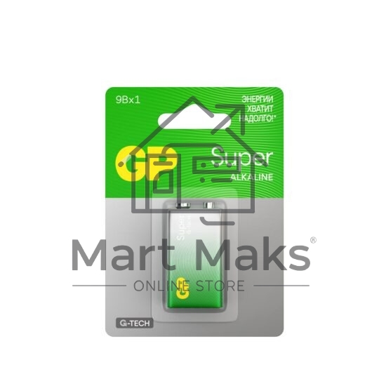 Алкалиновая батарейка GP Super Alkaline G-Tech 9V Крона - 1 шт. на блистере (1 шт.)