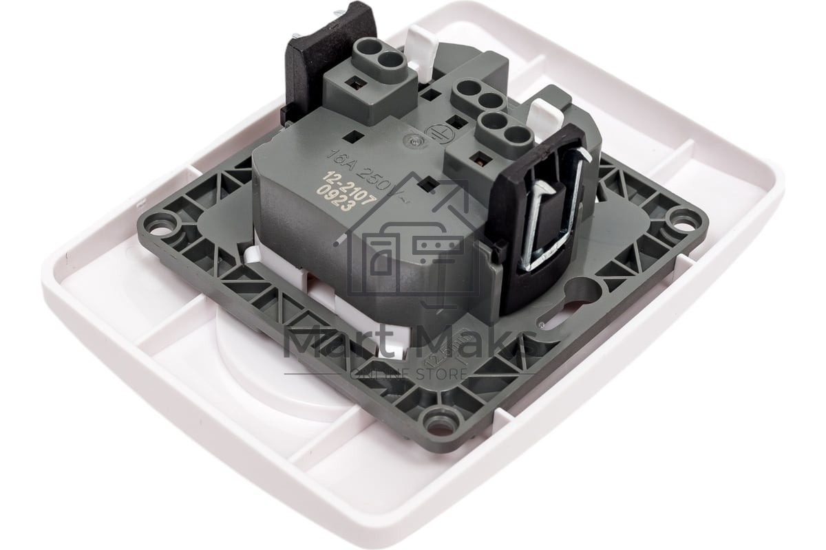 Розетка ЭРА 2X2P, 16A-250В, IP20, Эра12, белый (10/100/1600)