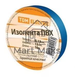 Изолента ПВХ синяя 15мм 10м TDM