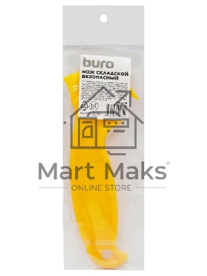 Нож канцелярский для упаковочных материалов Buro желтый
