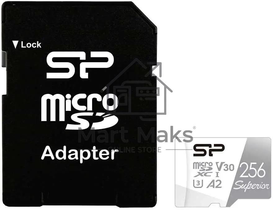 Флеш карта microSD 256GB Silicon Power Superior Pro A2 microSDXC Class 10 UHS-I U3 Colorful 100/80 Mb/s (SD адаптер)