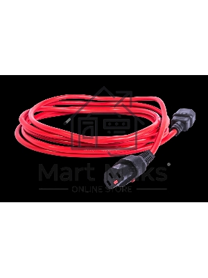 Шнур питания с фиксатором REM IEC 60320 C13/IEC 60320 C14, 10 А/250 В (3 * 1,0), длина 1,8 м, красный R-10-Cord-C13-C14-1.8-Red