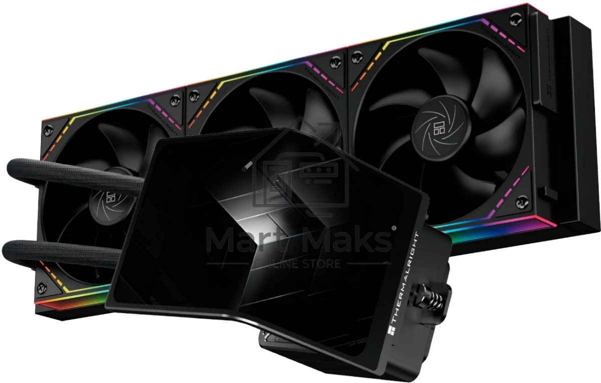 Система жидкостного охлаждения Thermalright Levita Vision 360 ARGB черный, 360 мм, 3x120 мм, 2000 об/мин, 28.2 дБ, 4 pin PWM, ARGB, ЖК-дисплей