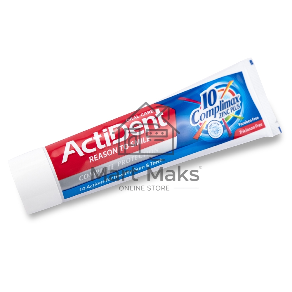 Зубная паста Active ACTIDENT Комплексный уход Complimax, без парабенов, 130 г (512901001)