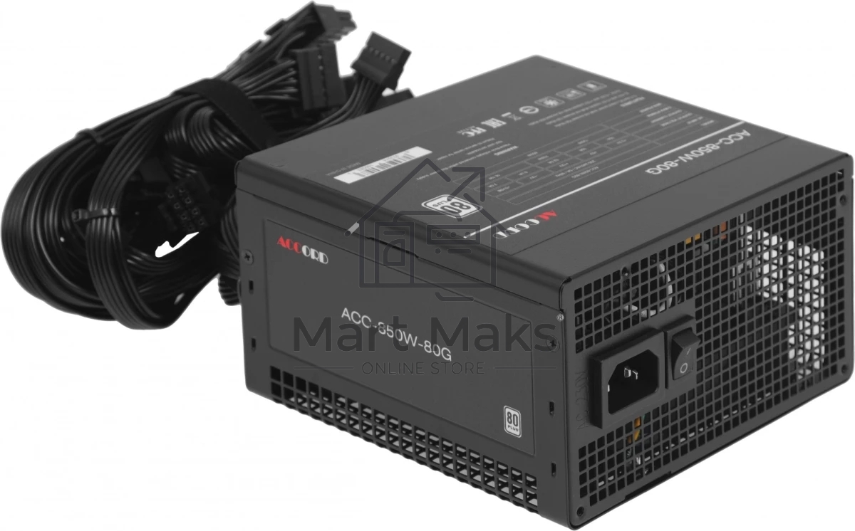 Блок питания Accord ATX 850W ACC-850-80G 80 PLUS (20+4pin) APFC 120мм fan 6xSATA RTL