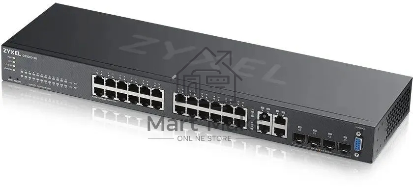 Коммутатор Zyxel GS2220-28, 24×1 Гбит/с + 4×Combo (SFP/RJ-45), L2, управляемый