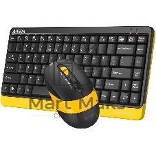 Комплект клавиатура + мышь A4Tech Fstyler FG1110 клав:черный/желтый мышь:черный/желтый USB беспроводная Multimedia (FG1110 BUMBLEBEE)