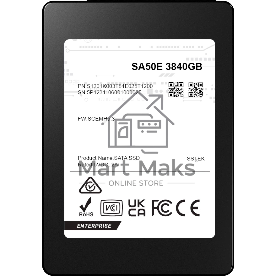 Накопитель SSD PHISON SA50E, 3.84Tb, SATA III, 2.5
