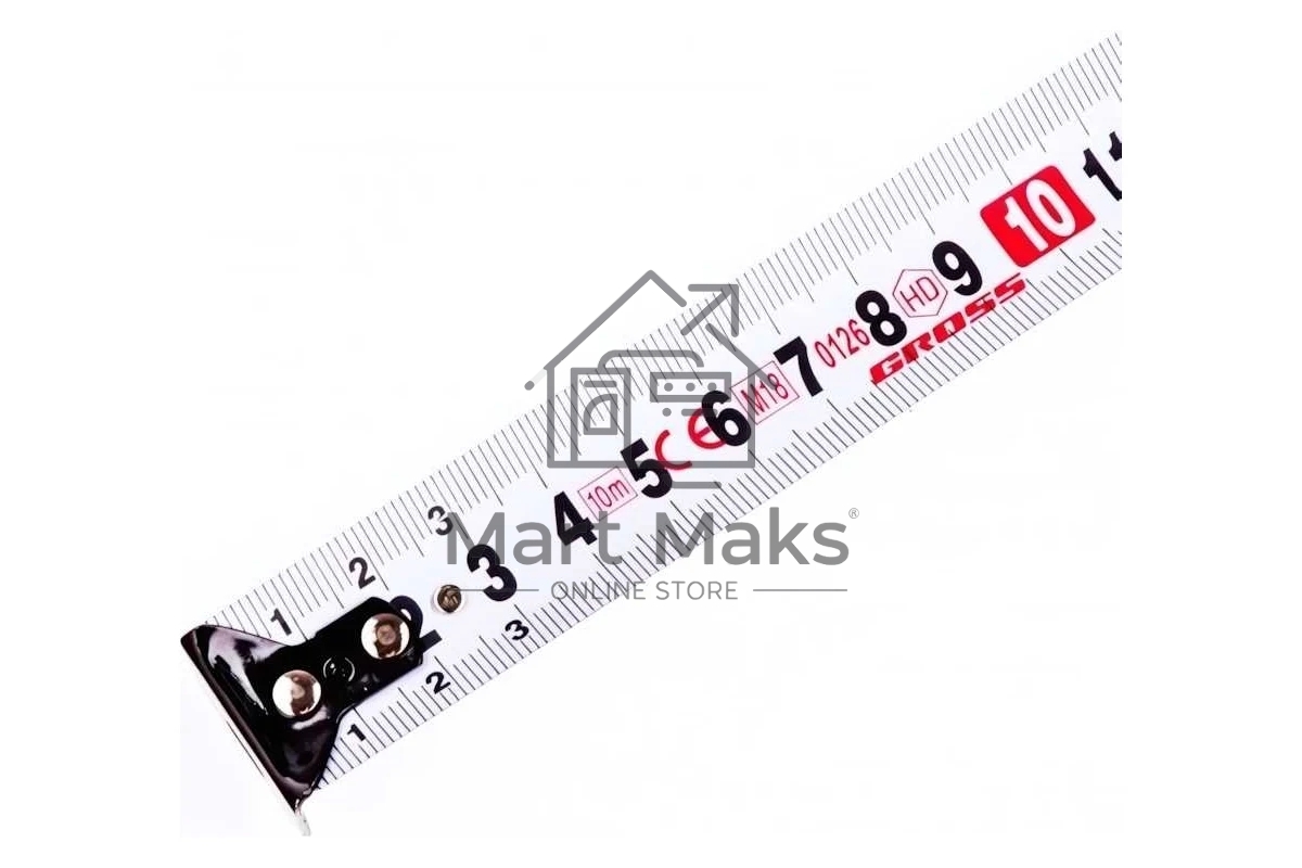 Рулетка GROSS Komfortabel, 10 м х 25 мм обрезиненный корпус 32564