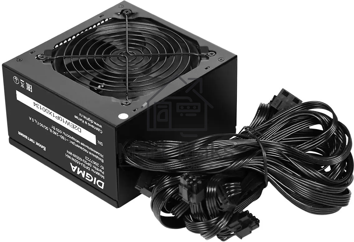 Блок питания Digma DPSU-650W-WH RTL, 650Вт, 80 PLUS, 120мм, черный