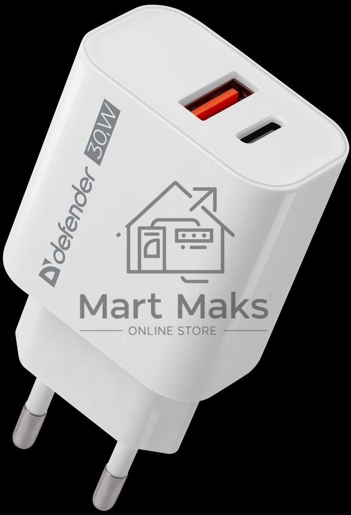 Сетевое ЗУ Defender UPA-130 USB-C/PD30W + USB-A/QC3.0, белый.