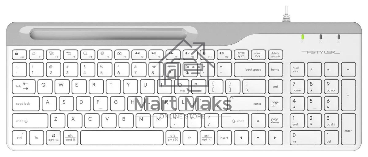 Клавиатура A4Tech Fstyler FK25 проводная, USB, белый/серый