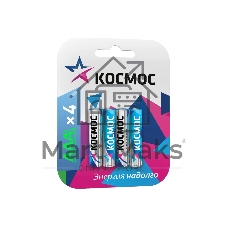 Элемент питания Космос алкалиновый LR LR03 BP-4 (блист.4шт)