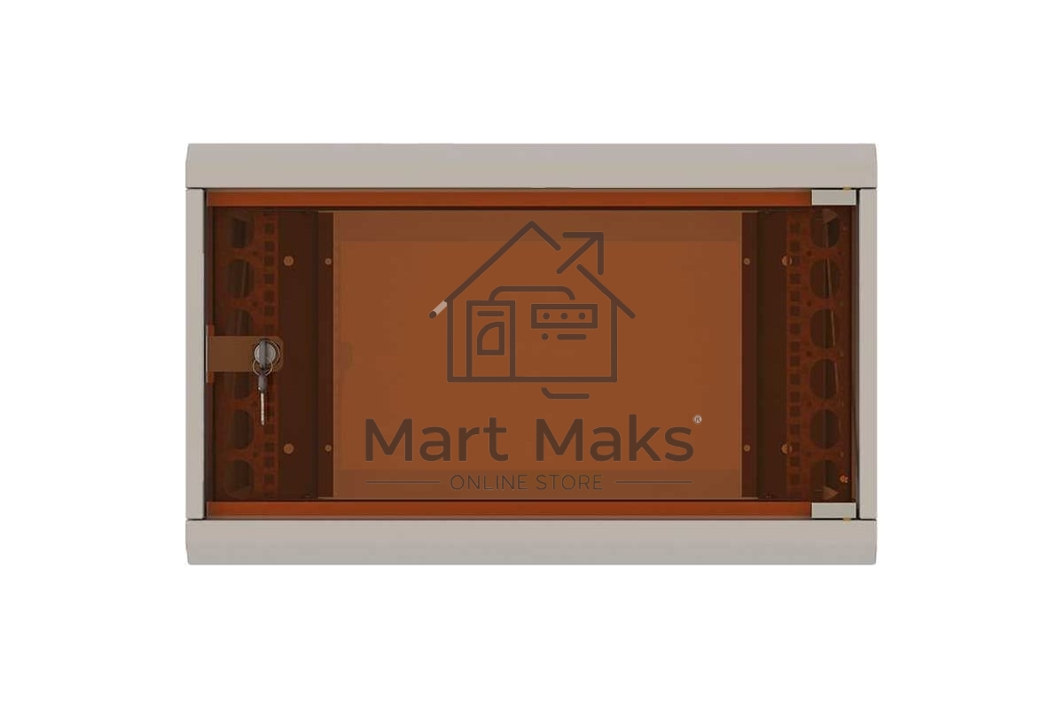 Шкаф коммутационный Suprlan (05-1063) настенный 6U 600x450 мм пер. дв. стекл направл. под закл. гайки 70 кг RAL 7035 385 мм 15.7 кг 360 мм