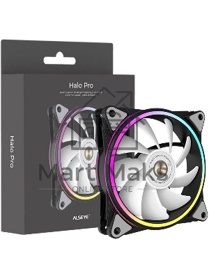 Вентилятор для корпуса Alseye HALO PRO B-R черный, 120 мм, 2100 об/мин, 26 дБ, 4 pin