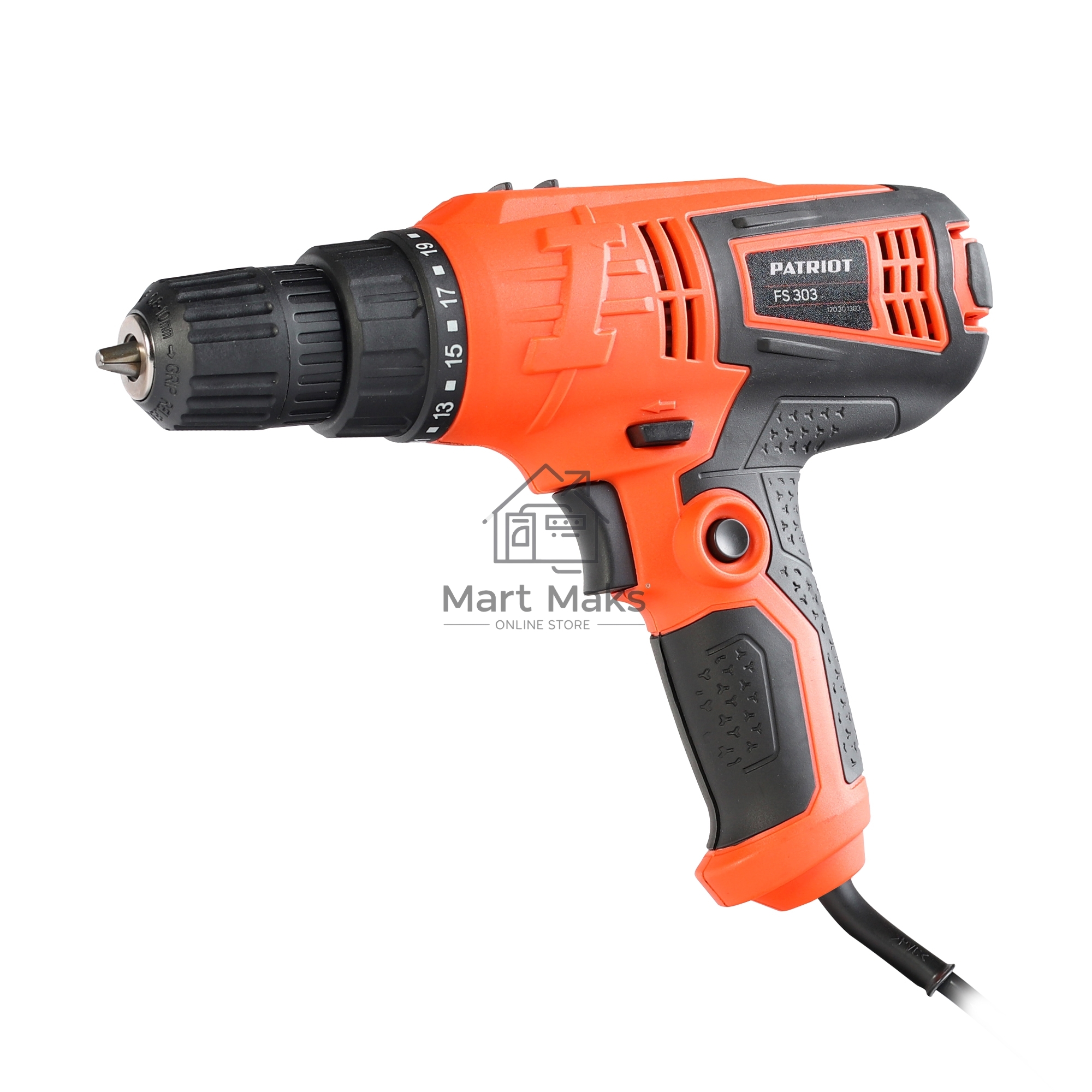Дрель-шуруповерт Patriot FS 303, 330 Вт, 25 Нм, щеточный