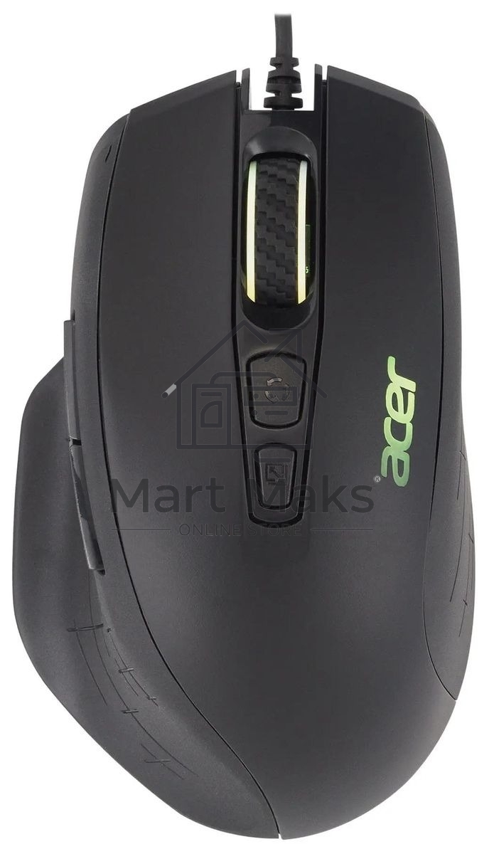 Мышь проводная Acer OMW124 черный, 6400 dpi, USB, кнопки - 8
