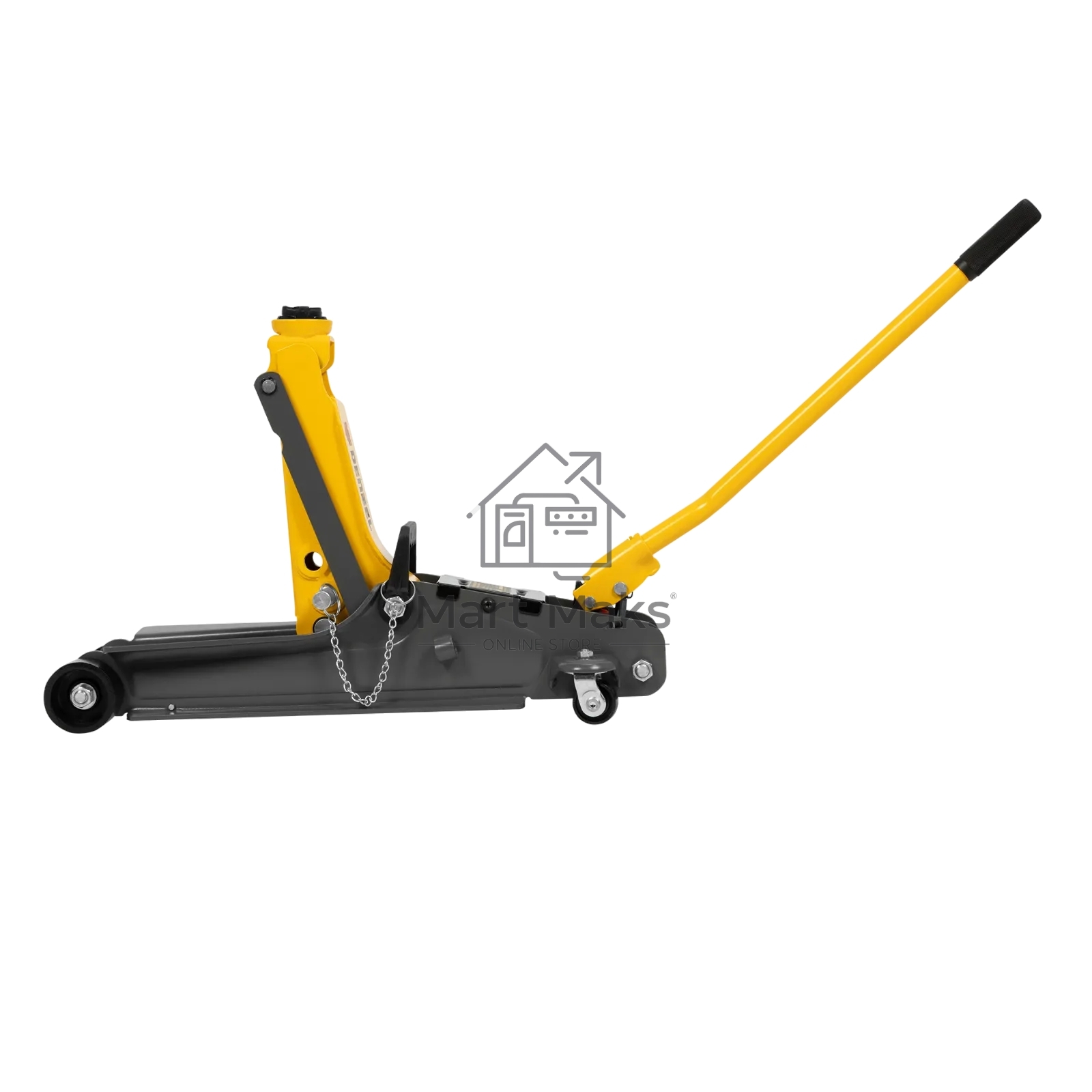 Домкрат гидравлический подкатной с фиксатором Denzel 2,5 т, 85-385 мм