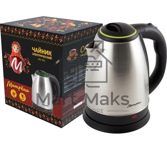 Чайник Матрена MA-001 1,8 л,металл цвет крышки зеленый (005458)