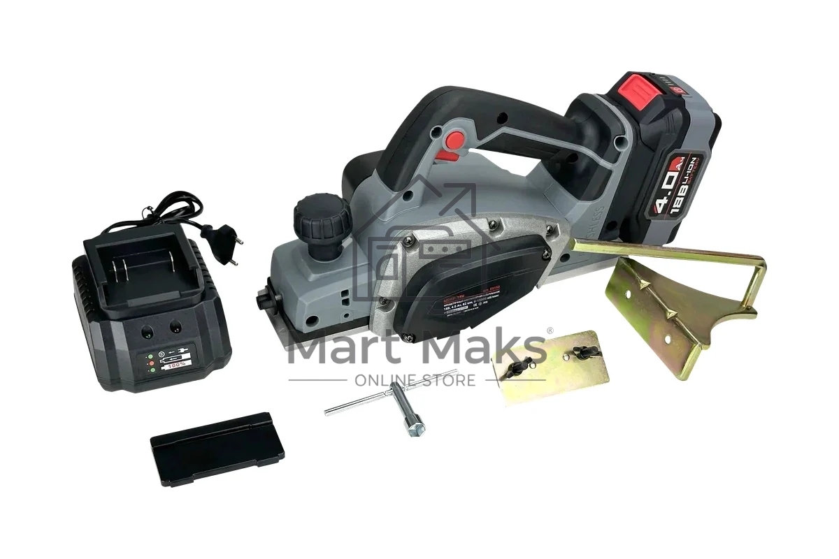 Аккумуляторный бесщеточный рубанок ProfiPower MDKP-18V (Li-ion-1шт, 4.0А·ч, З/У, в коробке)