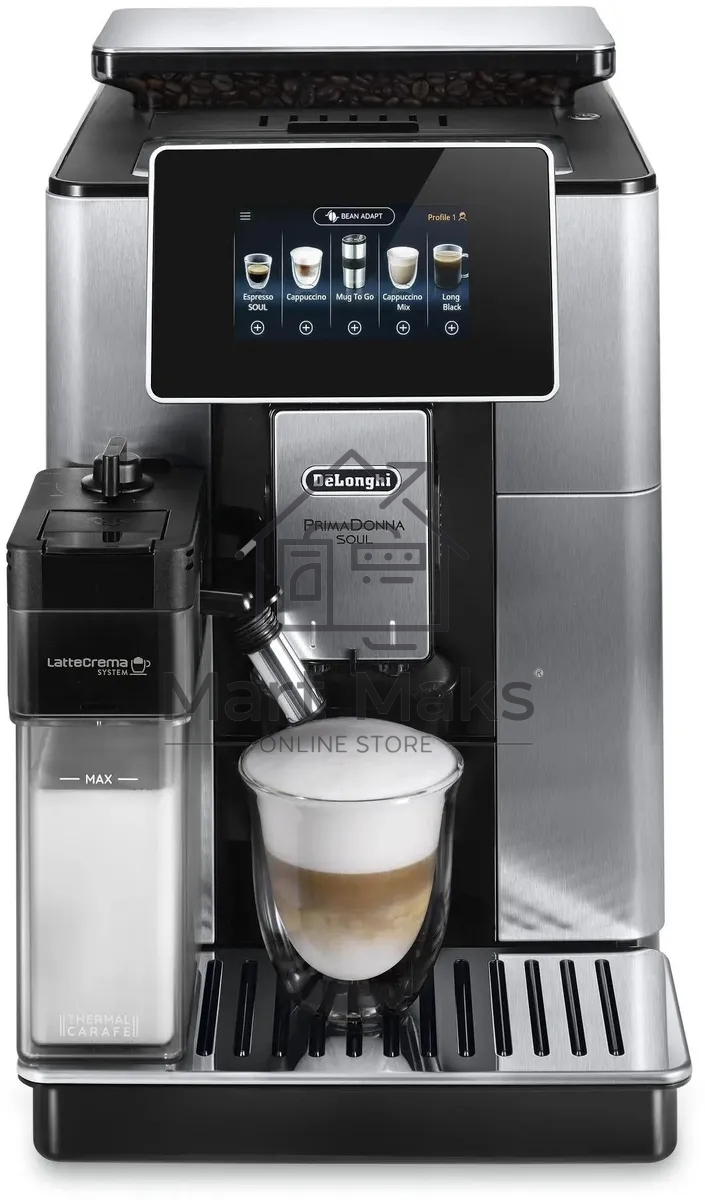 Кофемашина автоматическая DeLonghi ECAM610.75.MB черный/серебристый, исп. кофе - молотый/зерновой, 2.2 л, 1450 Вт, 19 Бар