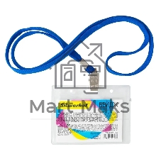 Бейдж Silwerhof 380011-00 90х60мм горизонтальный шнур:темно-синий полипропилен