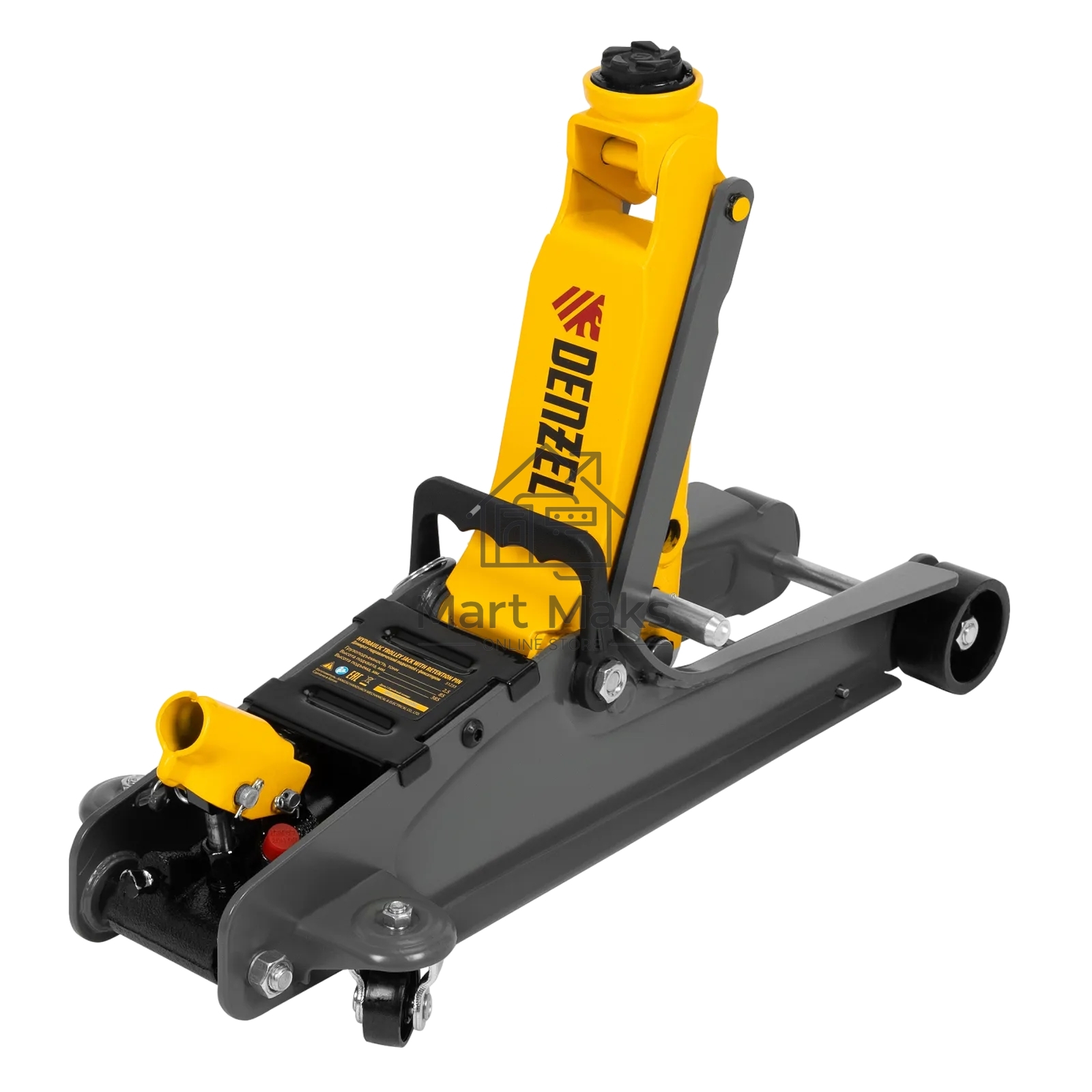 Домкрат гидравлический подкатной с фиксатором Denzel 2,5 т, 85-385 мм