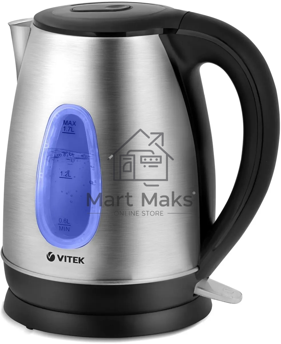 Чайник электрический Vitek VT-7039, 2200Вт, серебристый и черный