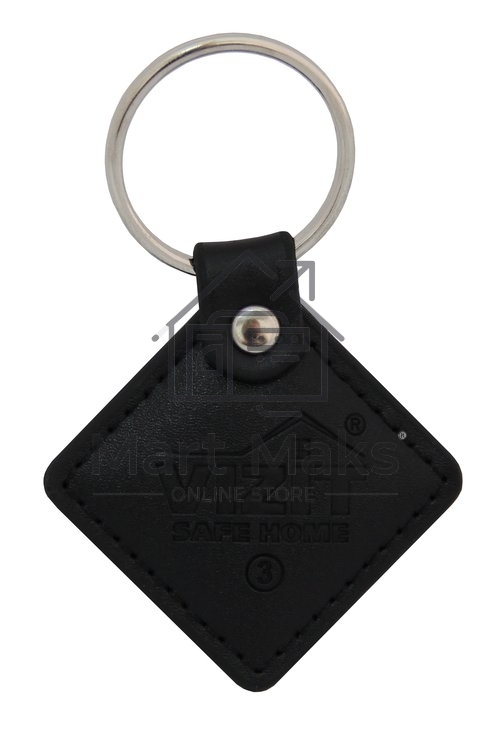 Ключ VIZIT RF3.2 Черный (RFID-13.56 МГц). Кожаный брелок с тиснением логотипа, черный. Встроенная защита  от несанкционированного копирования. Используется совместно с модификациями блоков вызова и контроллеров ключей, имеющих в наименовании литеру - F.