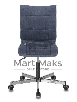 Кресло компьютерное Бюрократ CH-330M/LT-27 без подлокотников, темно-синий Light 27, крестовина металл