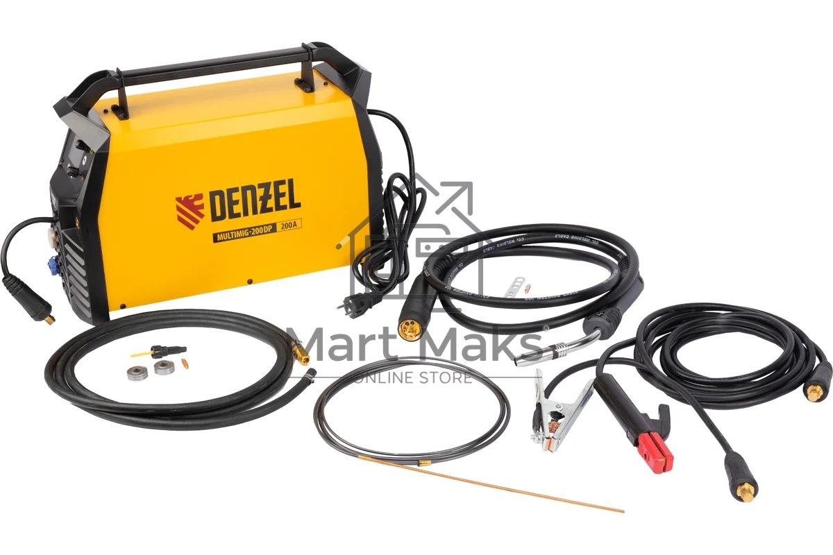 Аппарат инвертор. полуавтомат. сварки MultiMIG-200DP Synergy Double Pulse, 200 А, ПВ 80% Denzel