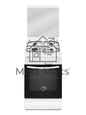 Плита газовая Kraft KF-FSK5404AGWG белый, конфорок 4 газовых, духовка 58 л, 50 см x 87 см x 63 см