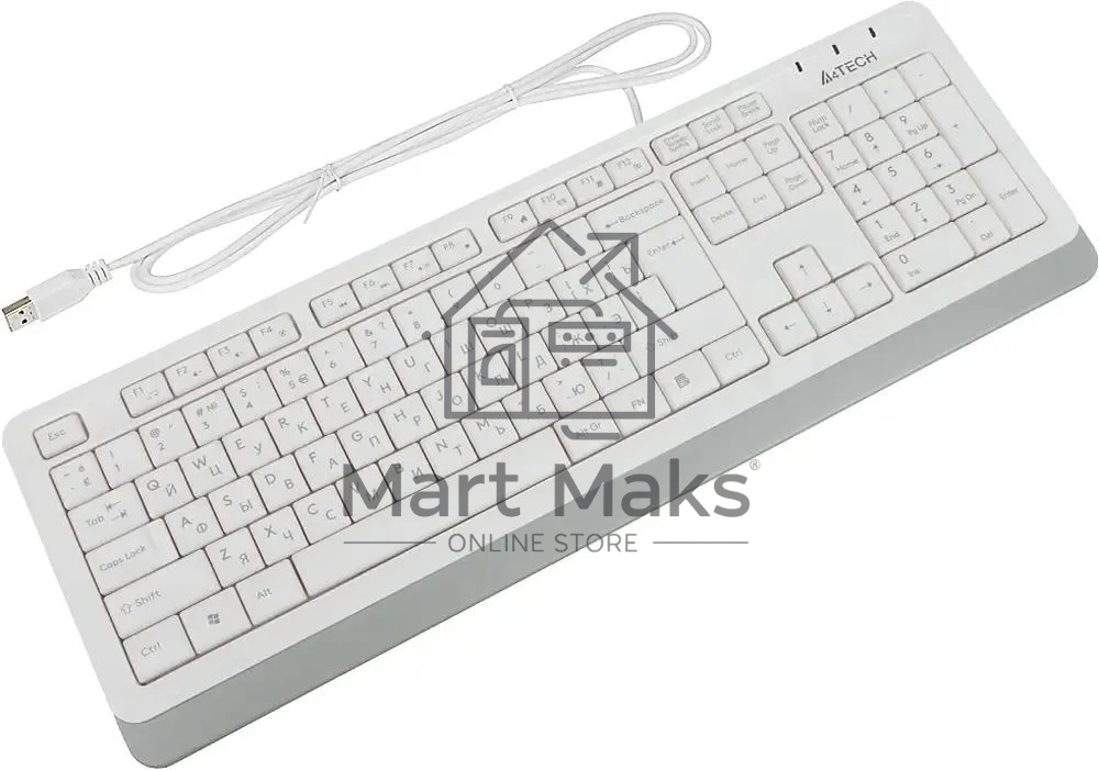 Клавиатура A4Tech Fstyler FK10 проводная, USB, белый/серый