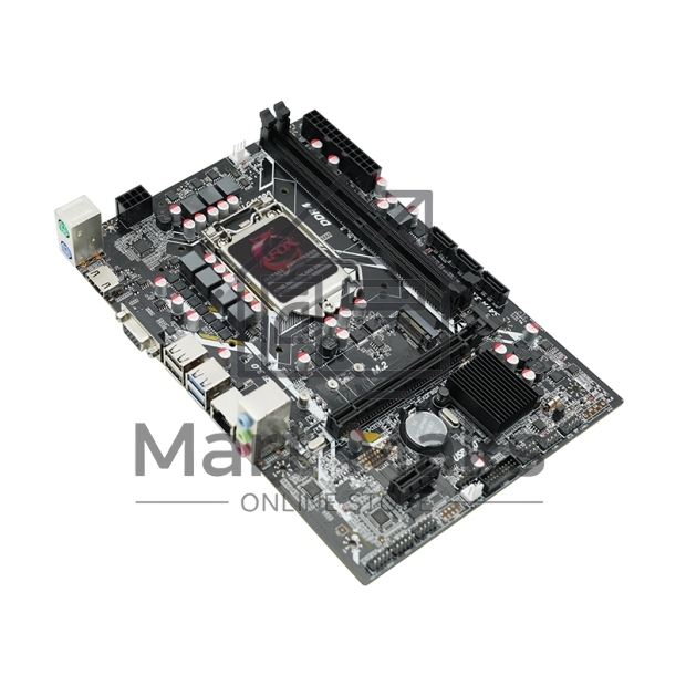 Материнская плата AFOX IH510D4-MA6-V2, LGA 1200, Intel H510, 2xDDR4, 3xSATA, 1xM.2, 1xPCI-E 4.0 x16, 1xPCI-E x1, 1xVGA, 1xHDMI, 1x 1Gb LAN, 2xUSB 2.0, 2xUSB 3.0, 2xPS/2, 6.1, mATX