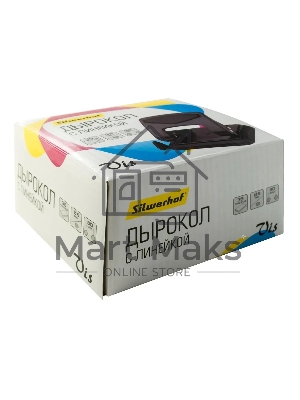 Дырокол Silwerhof VIS, до 35 листов, металл черный, отверстий: 2, с линейкой