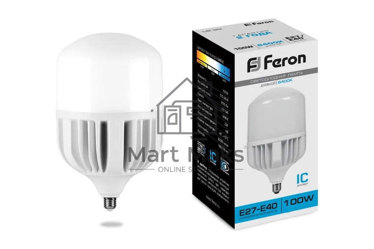 Лампа светодиодная Feron LB-65 (25827) 100 вт Е27/Е40 дневной