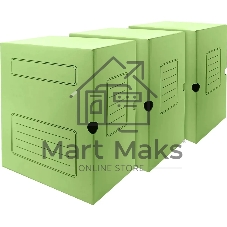 Короб архивный Silwerhof 1914768 микрогофрокартон корешок 150мм, зеленый (упаковка: 3шт)