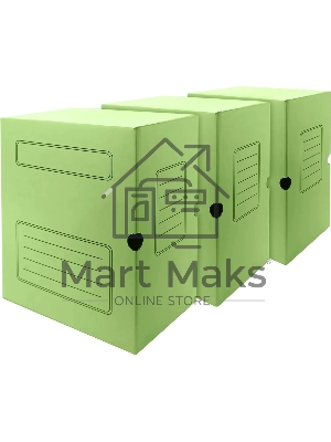 Короб архивный Silwerhof 1914768 микрогофрокартон корешок 150мм, зеленый (упаковка: 3шт)