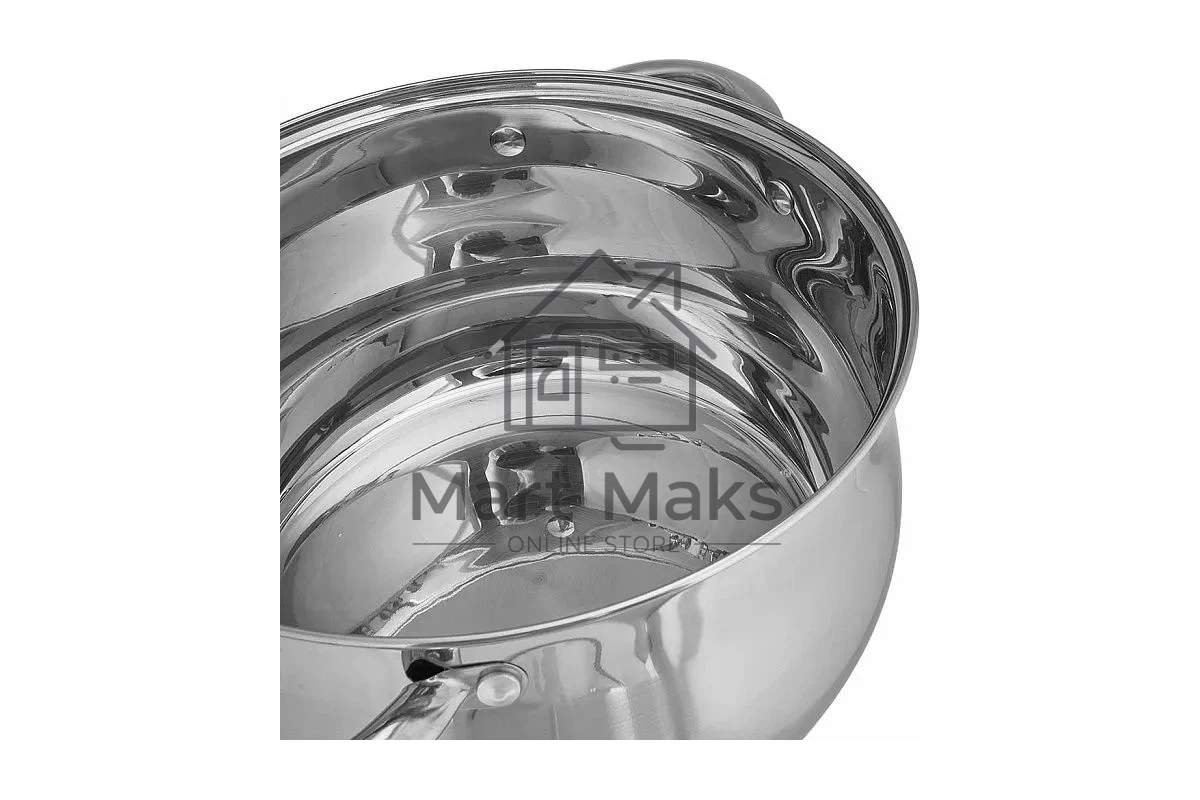 Кастрюля WEBBER BE-355/2 6,5 л, 24 см, из нержавеющей стали со стеклянной крышкой
