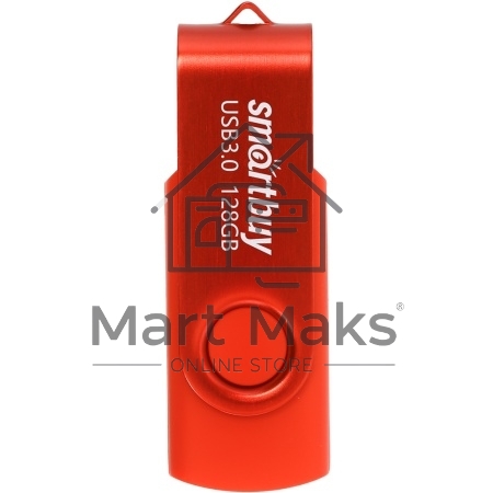 Флешка USB R/W SmartBuy Twist Red (SB128GB3TWR), 128Gb, USB 3.0, R/W 90/40, красный